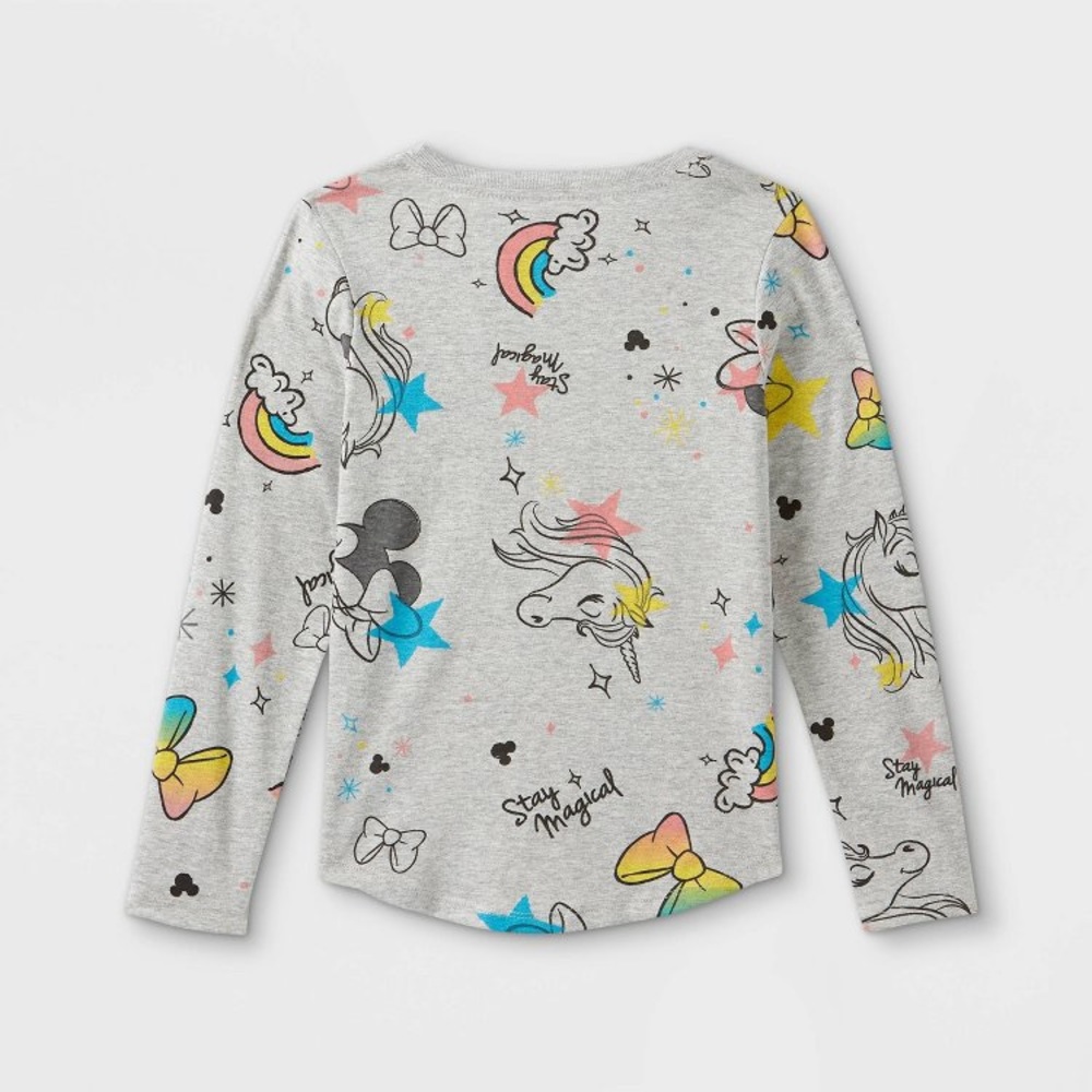 Disney NWT Minnie Mouse Long Sleeve Graphic T- Gray XS - Picture 2 of 3